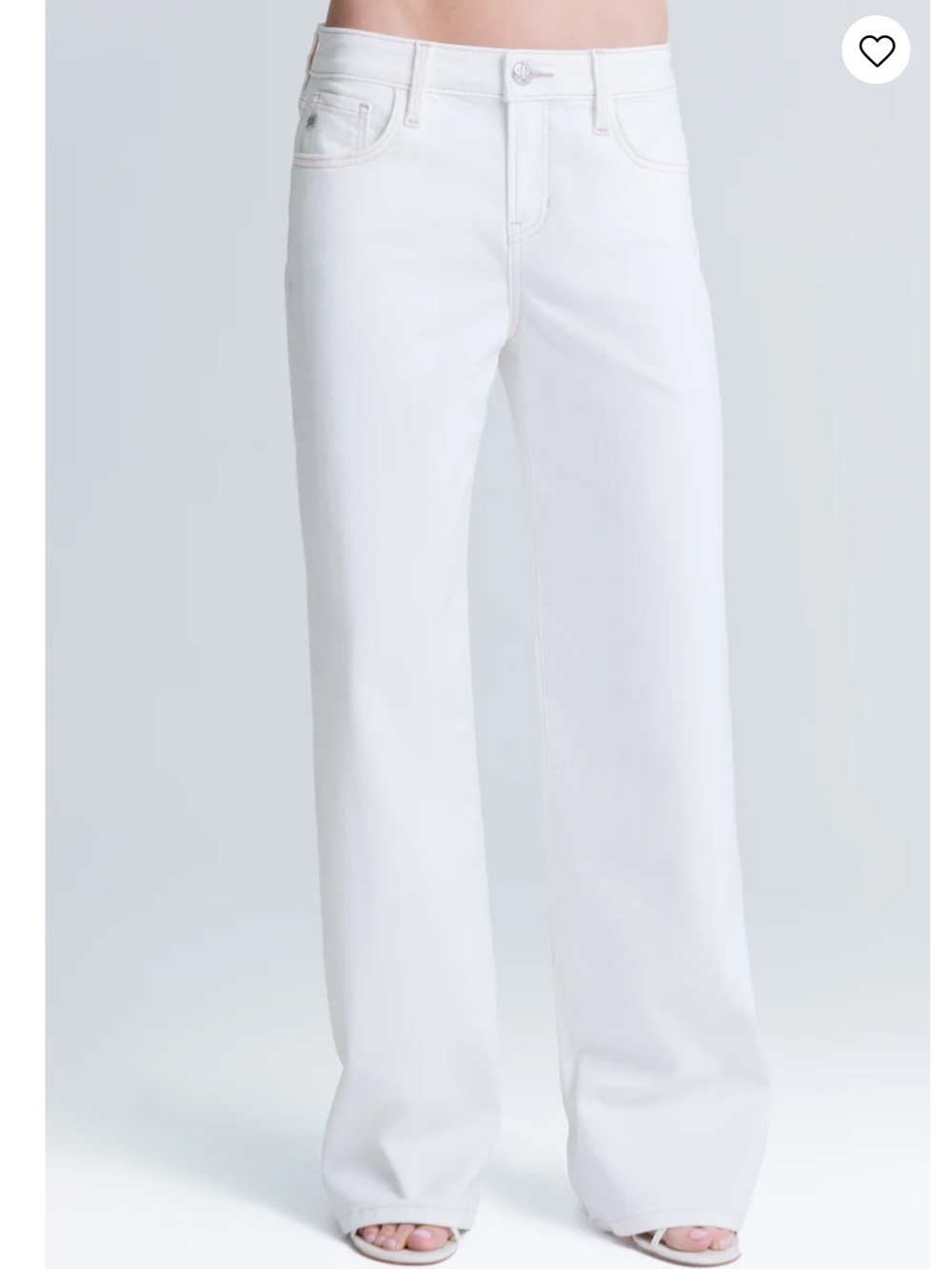 MISS ME Tropez Baggy Wide Leg Mid-Rise Jeans White Size 30
